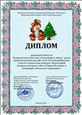 Диплом победителя в творческом конкурсе "Новогодний подарок" интернет- сайта "Страна Мастеров"